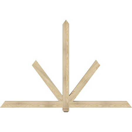 Ekena Millwork Kennewick Rough Sawn Timber Gable Bracket, Douglas Fir, 84"W x 56"H x 4"D x 4"F, 16/12 Pitch GBW084X56X0404KEN00RDF